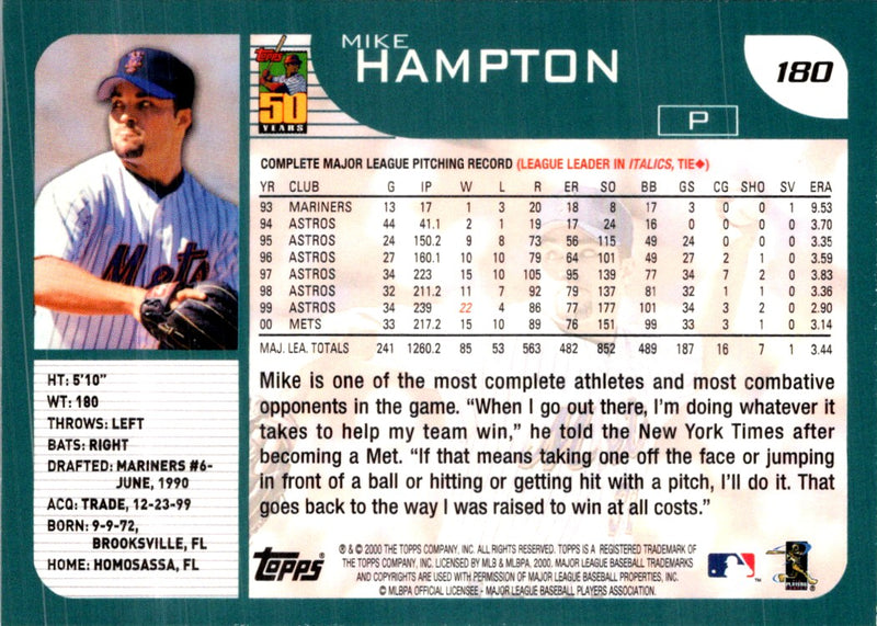 2001 Topps Mike Hampton