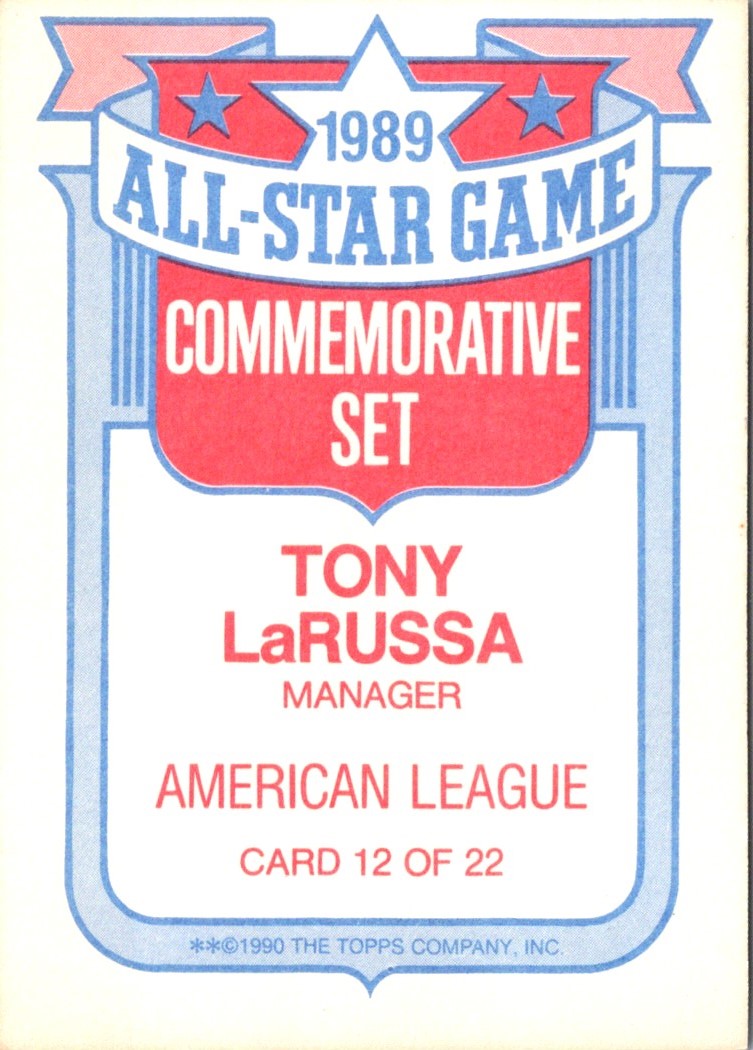 1990 Topps Glossy All-Stars Tony LaRussa