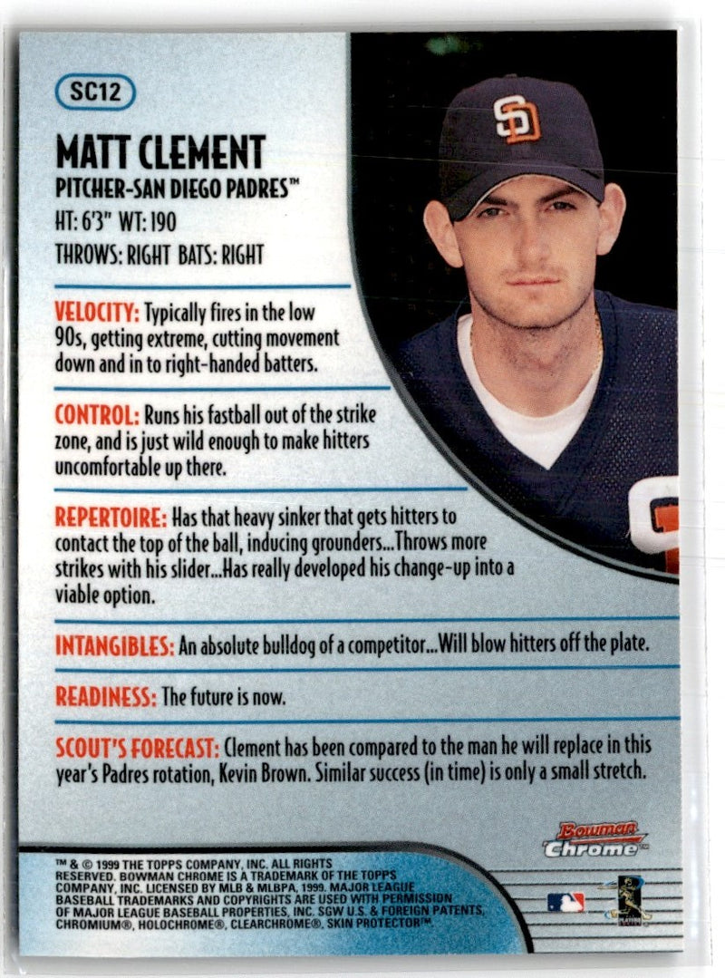 1999 Bowman Scout's Choice Matt Clement