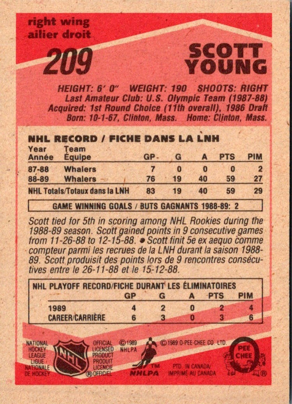 1989 O-Pee-Chee Scott Young #209 Rookie