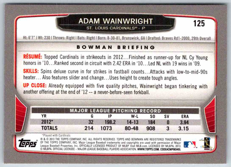 2014 Bowman Adam Wainwright