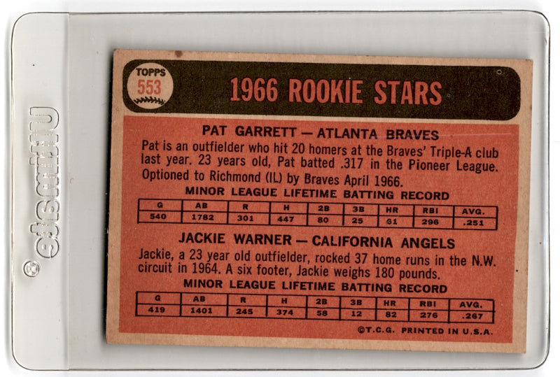 1966 Topps Pat Garrett/Jackie Warner