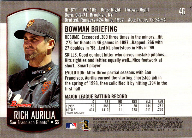 2000 Bowman Rich Aurilia