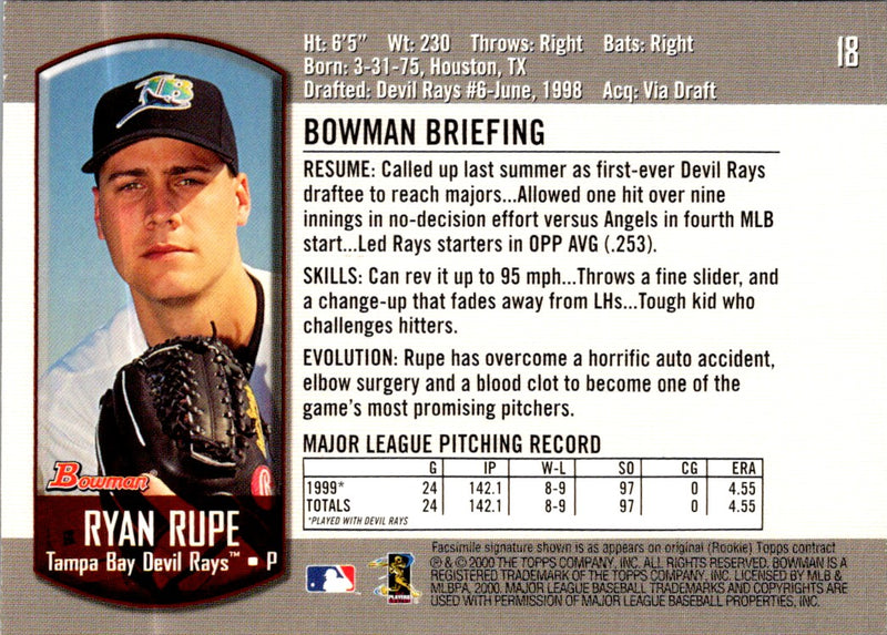 2000 Bowman Ryan Rupe