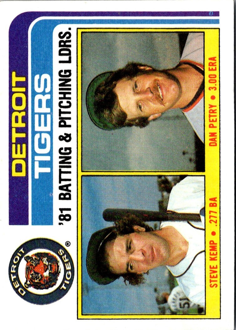 1982 Topps Tigers Team Leaders - Steve Kemp/Dan Petry