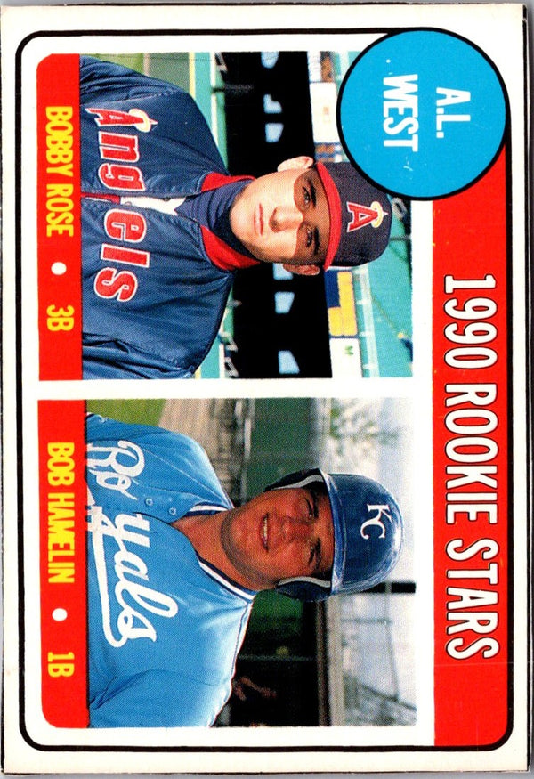 1990 Topps AL West Rookies (Bobby Rose/Bob Hamelin) #51