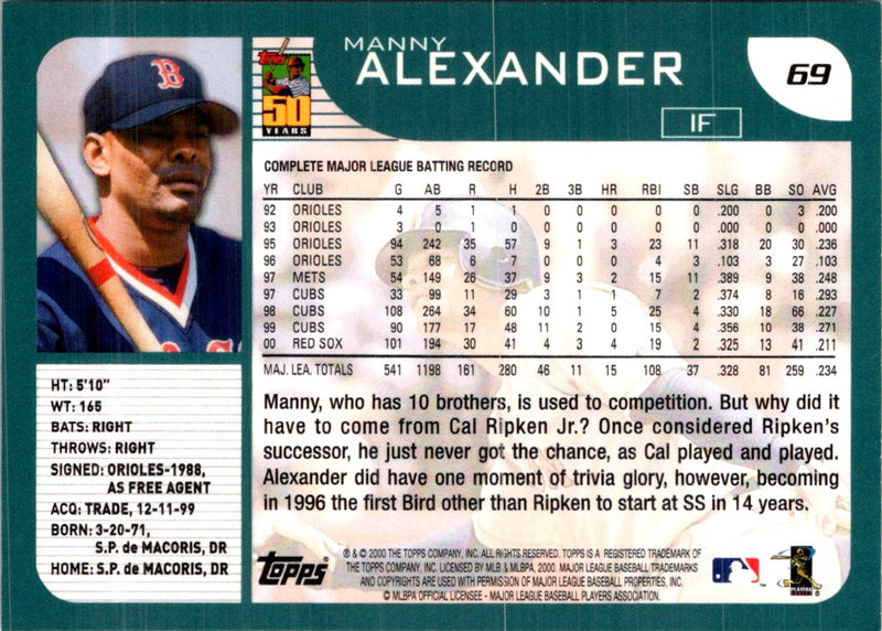2001 Topps Manny Alexander