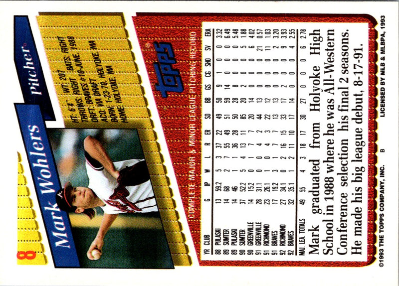 1993 Topps Gold Mark Wohlers