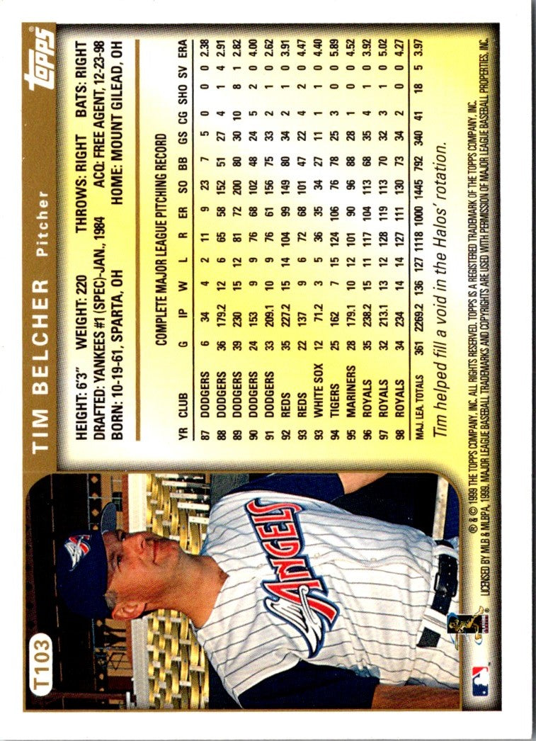 1999 Topps Traded Rookies Tim Belcher