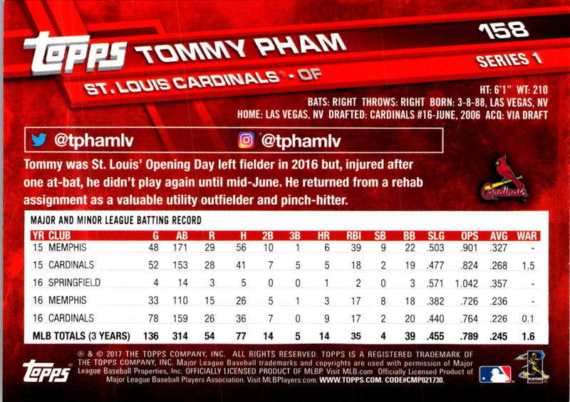 2017 Topps Tommy Pham