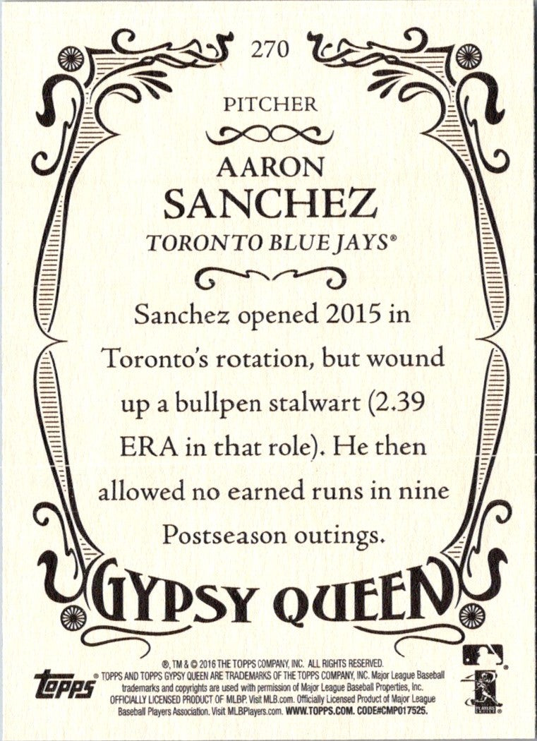 2016 Topps Gypsy Queen Aaron Sanchez