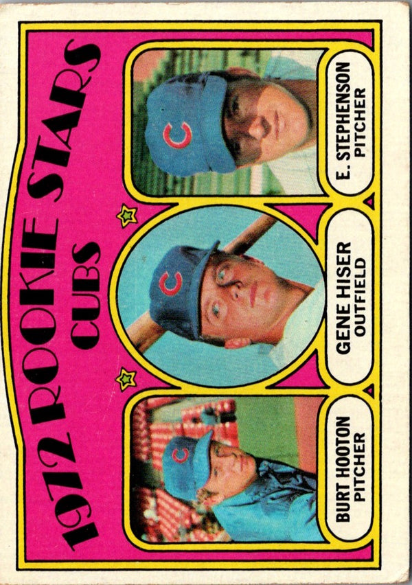 1972 Topps Cubs Rookies - Burt Hooton/Gene Hiser/Earl Stephenson #61