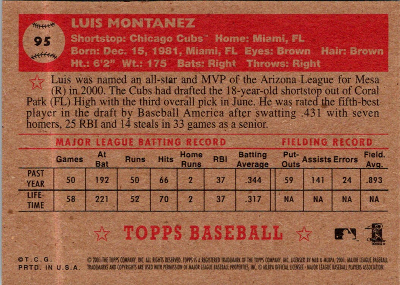 2001 Topps Heritage Lou Montanez