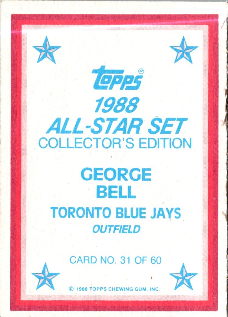 1988 Topps Glossy Send-Ins George Bell