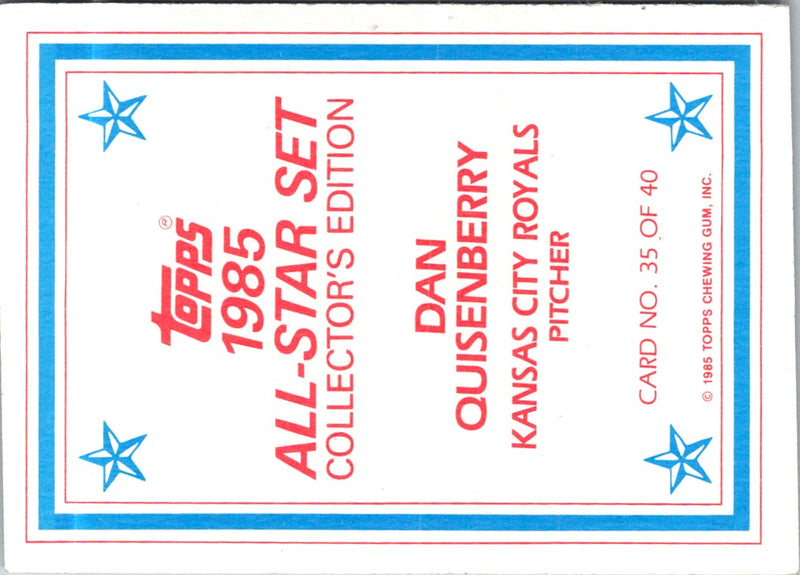1985 Topps Glossy Send-Ins Dan Quisenberry