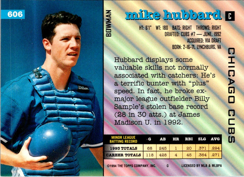 1994 Bowman Mike Hubbard