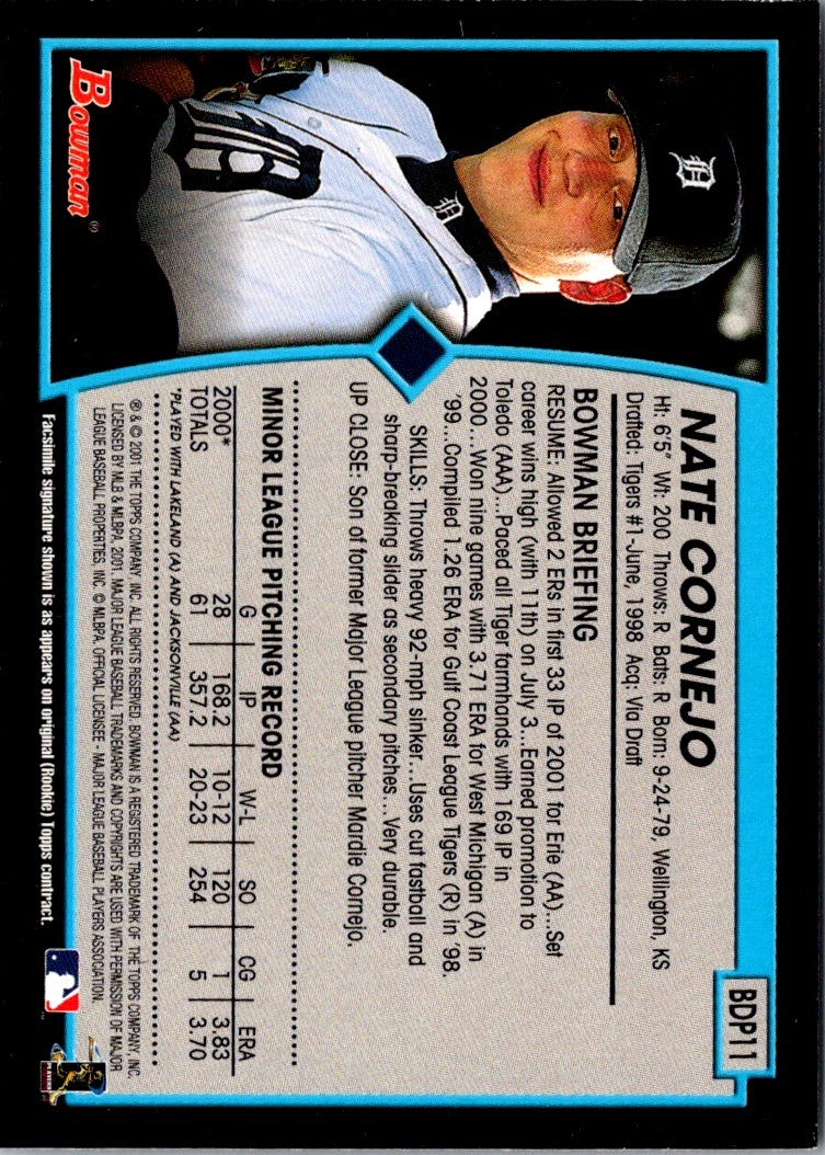2001 Bowman Draft Picks & Prospects Nate Cornejo