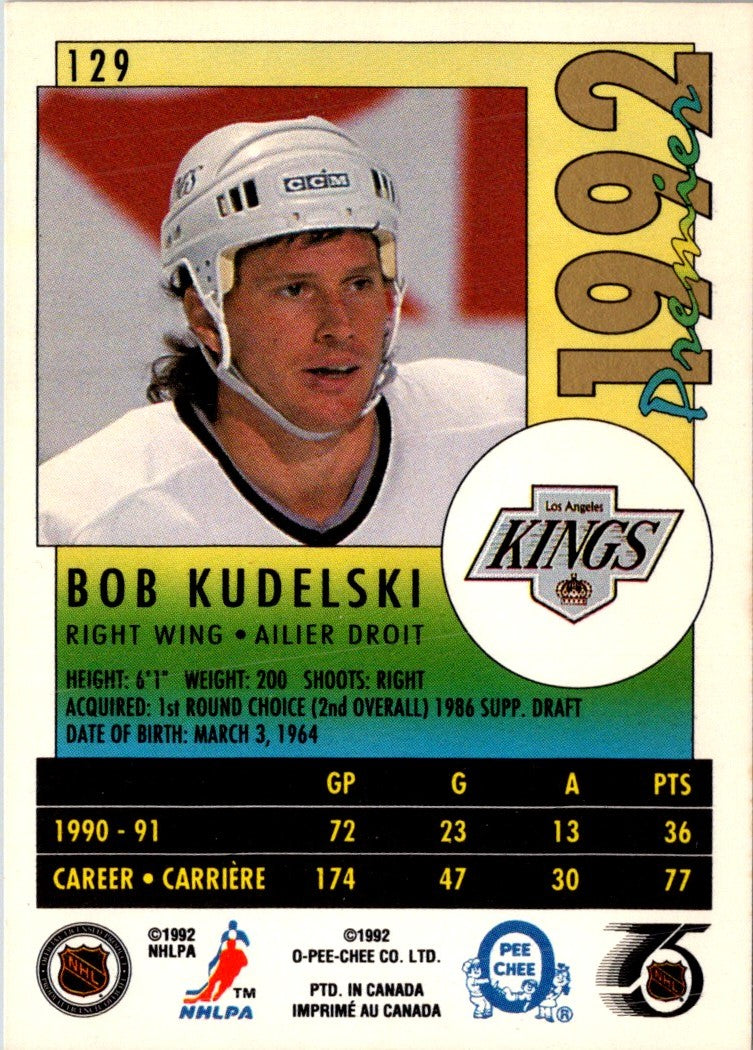 1991 O-Pee-Chee Premier Bob Kudelski