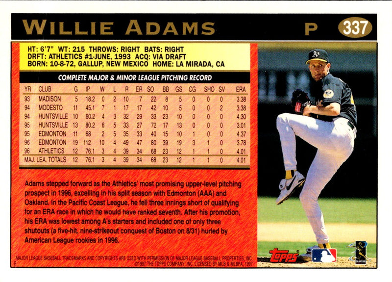 1997 Topps Willie Adams