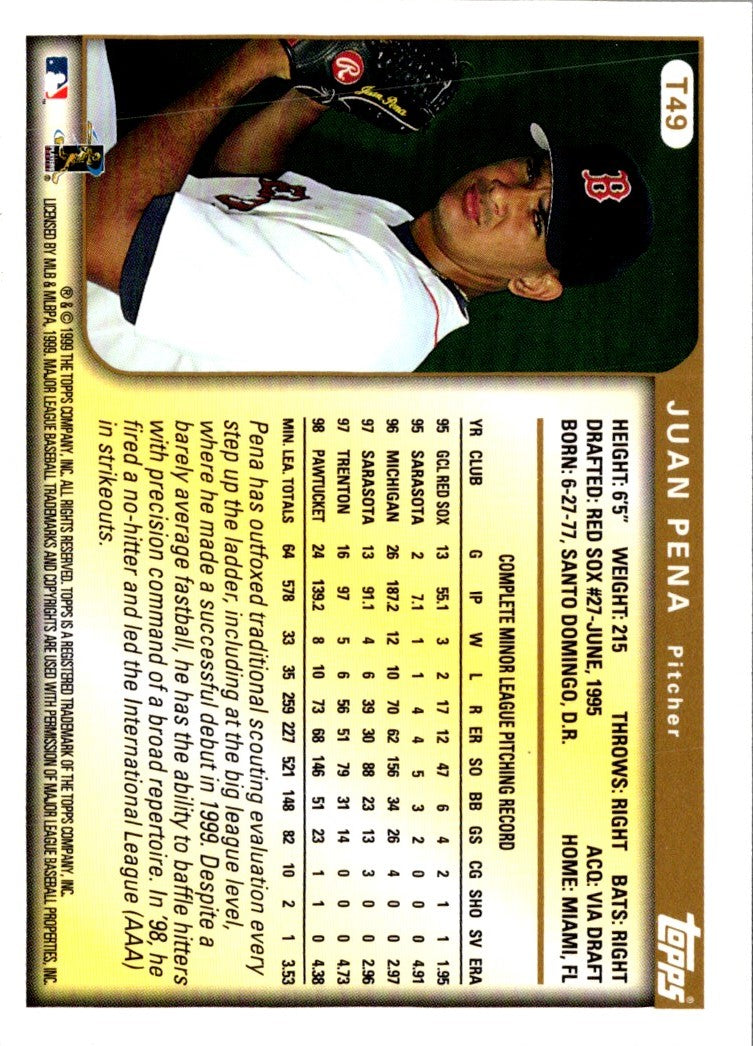 1999 Topps Traded Rookies Juan Pena