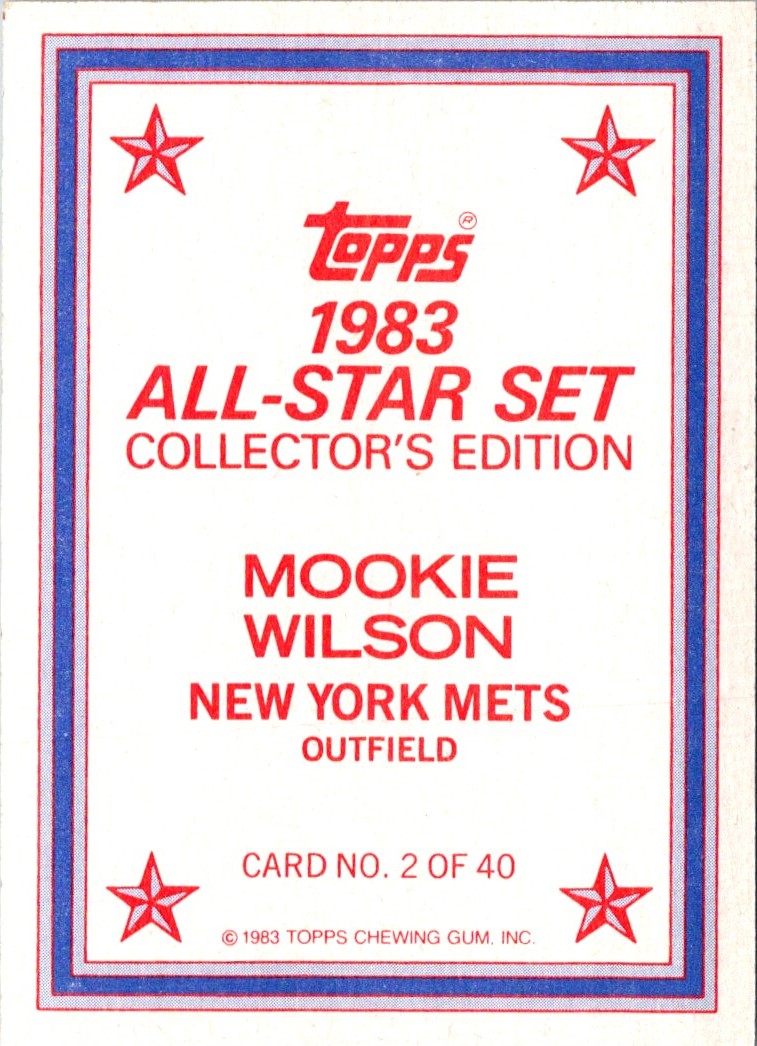 1983 Topps Glossy Send-Ins Mookie Wilson