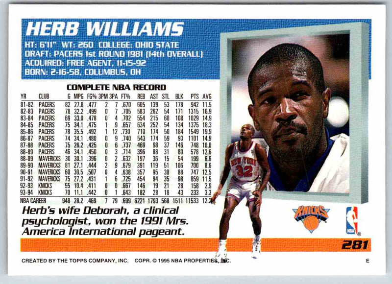 1993 Topps Herb Williams