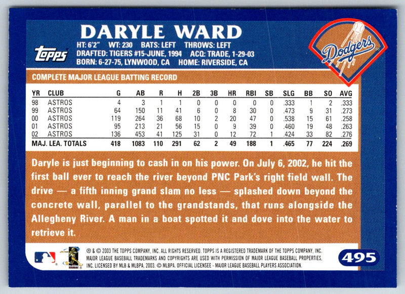 2003 Topps Daryle Ward