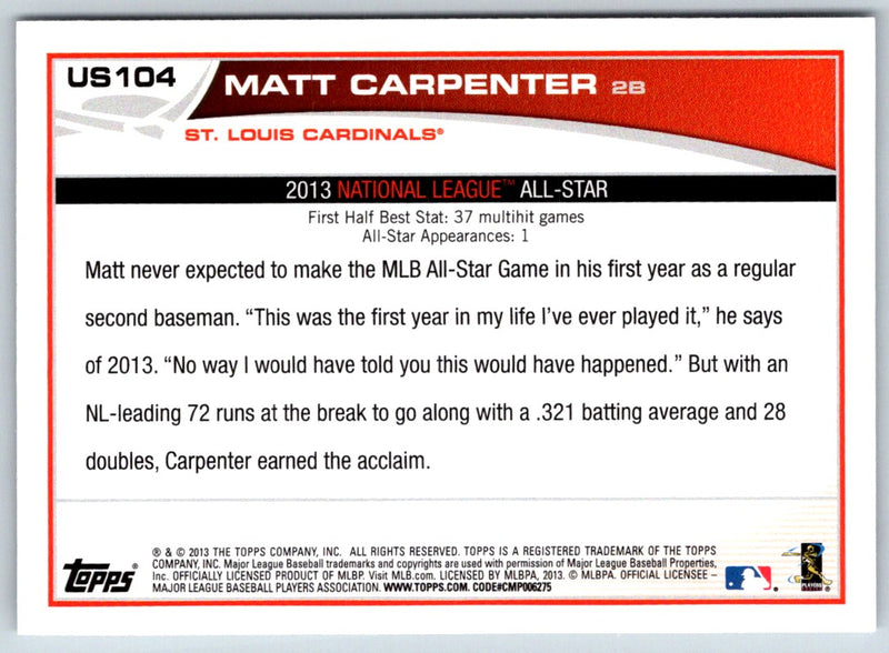 2013 Topps Update Matt Carpenter