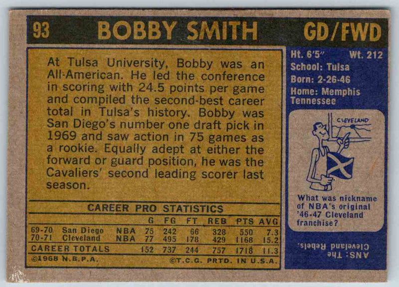 1972 Topps Bobby Smith