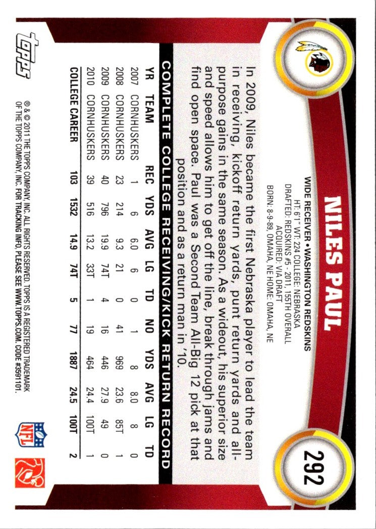 2011 Topps Niles Paul