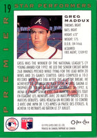 1993 O-Pee-Chee Premier Star Performers Greg Maddux #19