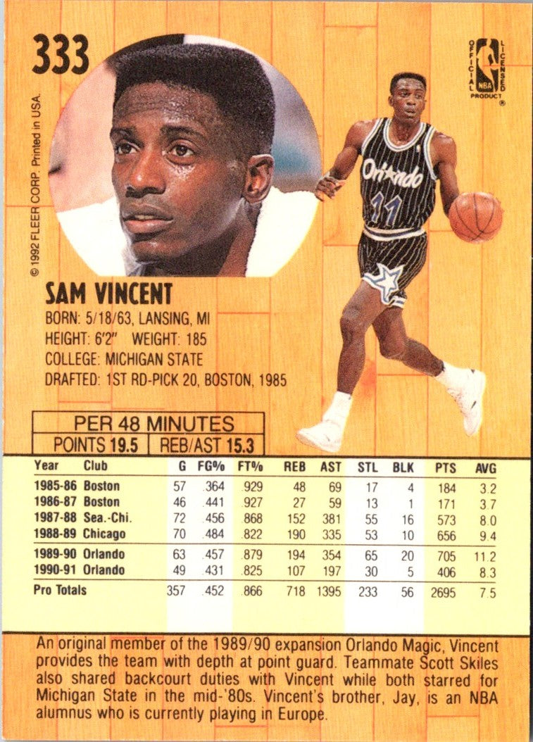 1991 Fleer Sam Vincent