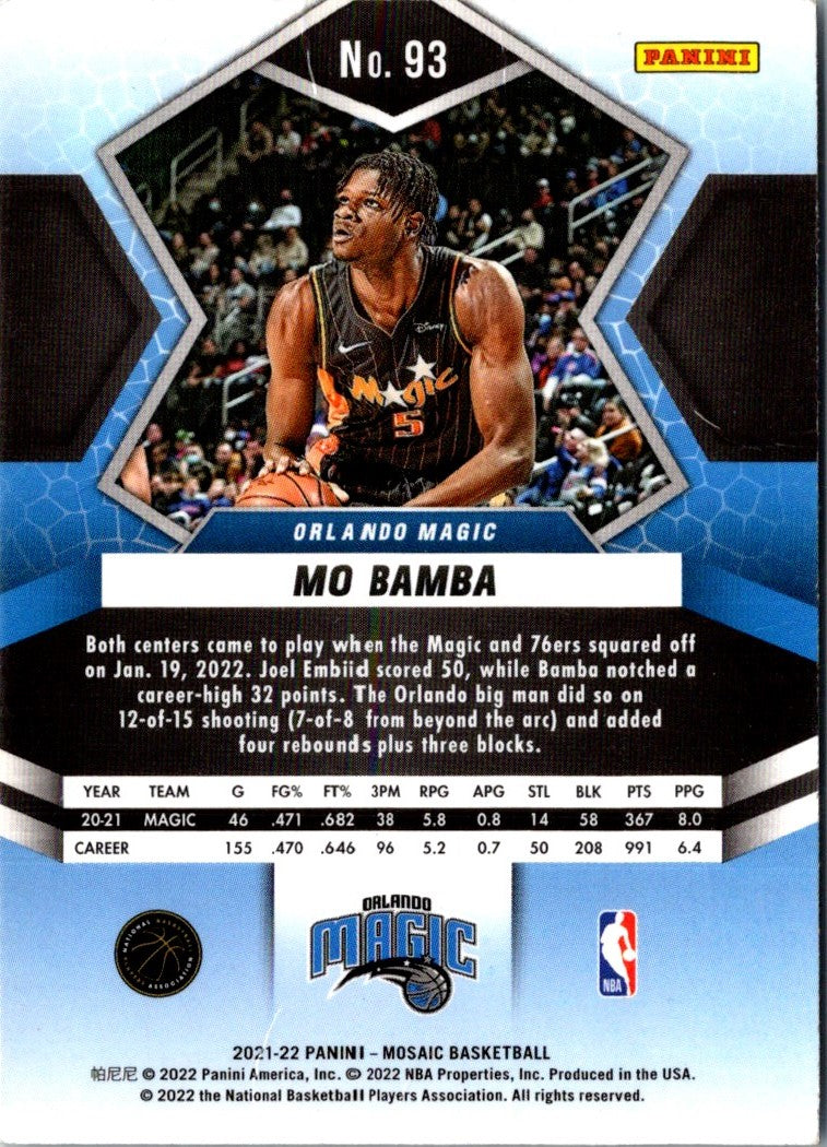 2021 Panini Mosaic Mo Bamba