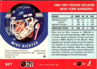 1990 Pro Set Mike Richter #627 Rookie