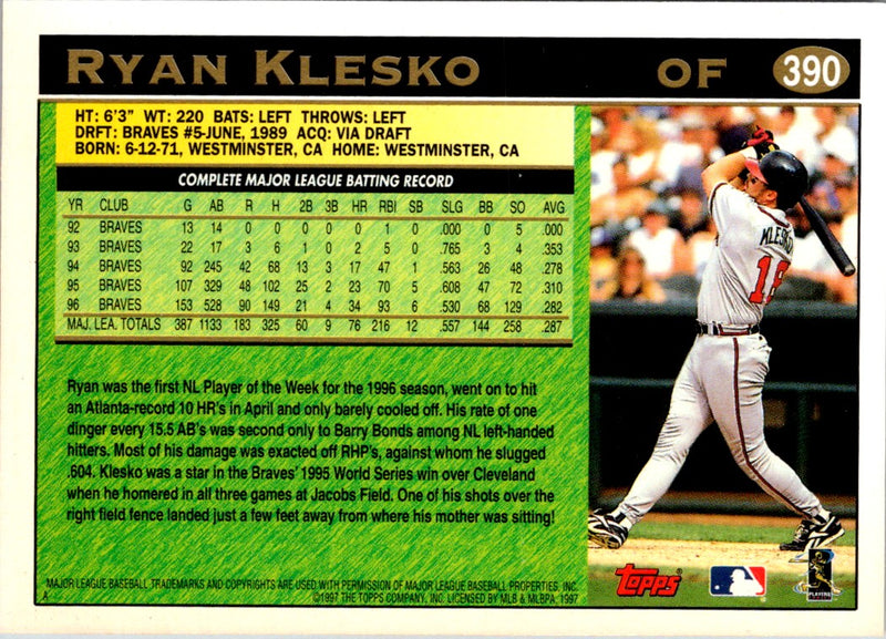 1997 Topps Ryan Klesko