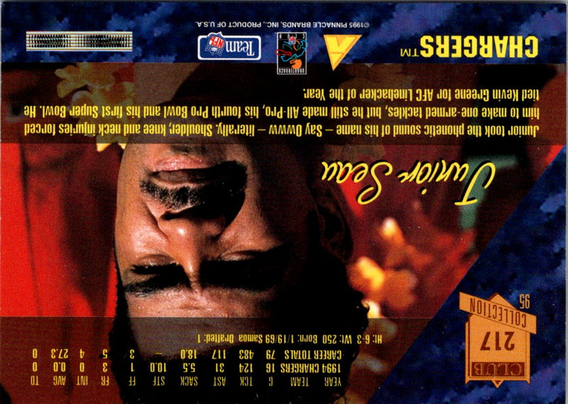 1995 Pinnacle Club Collection Junior Seau
