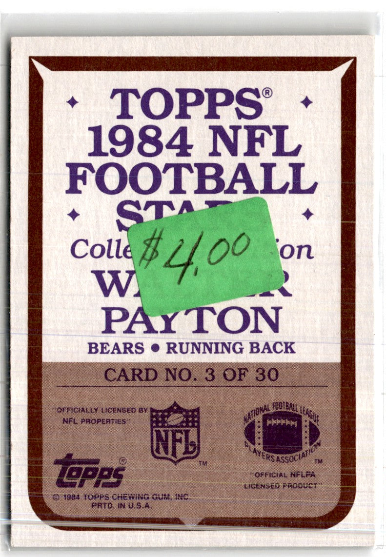 1983 Topps Stickers Walter Payton