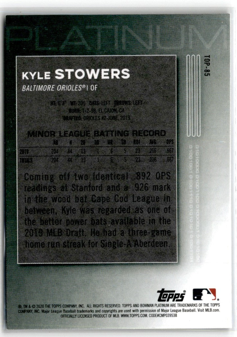 2020 Bowman Platinum Top Prospects Kyle Stowers