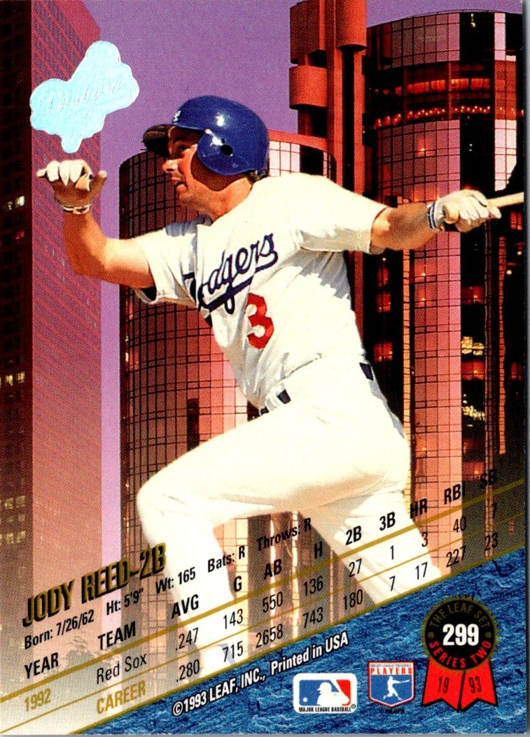 1993 Stadium Club Los Angeles Dodgers Jody Reed