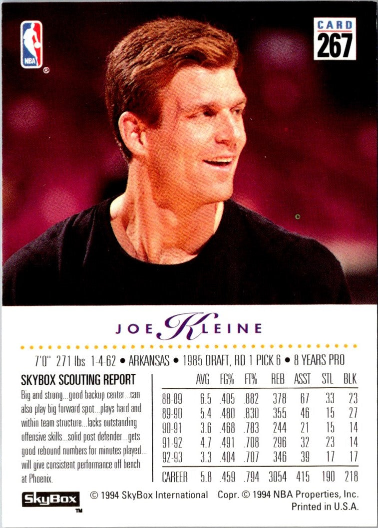 1993 SkyBox Joe Kleine