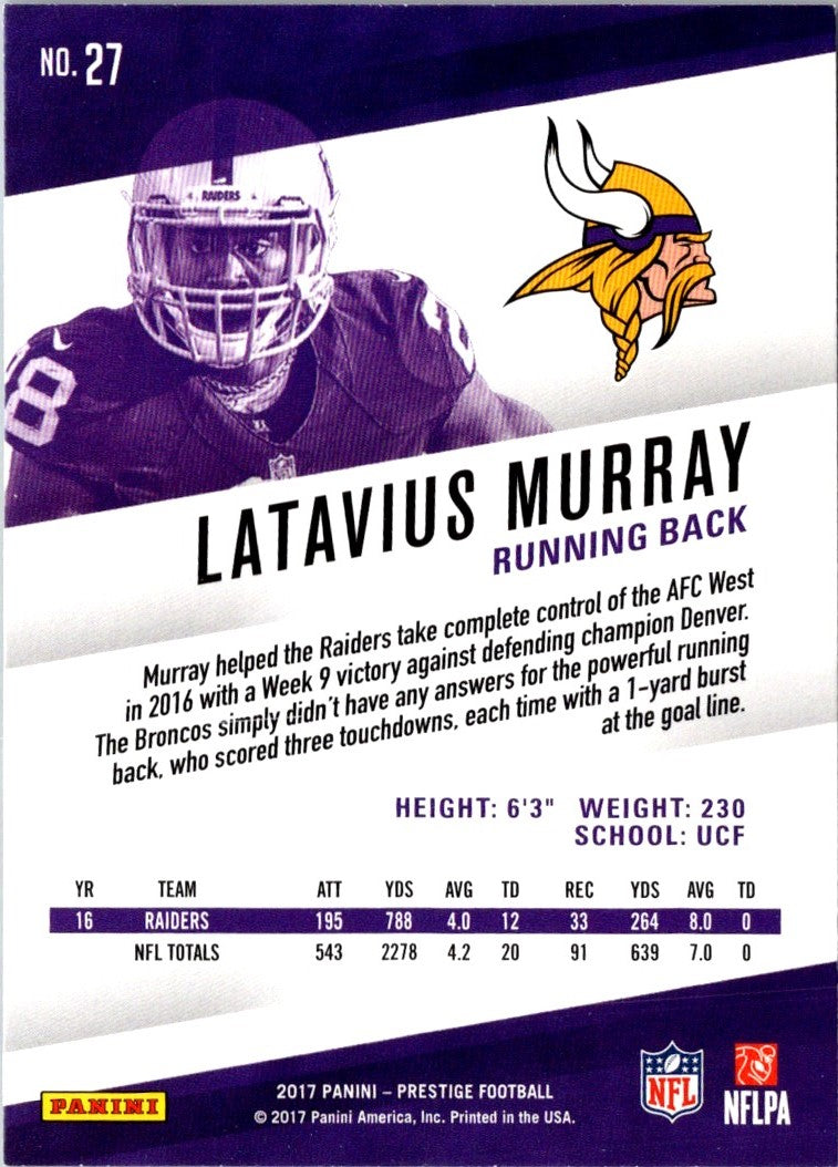 2017 Panini Prestige Latavius Murray