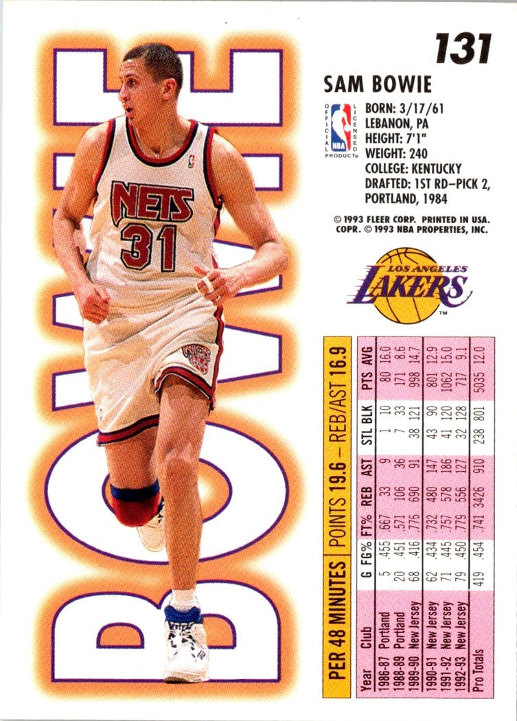 1993 Fleer Sam Bowie