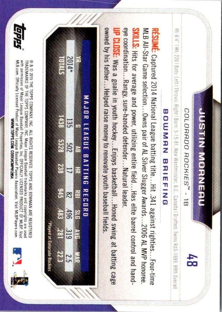 2015 Bowman Justin Morneau