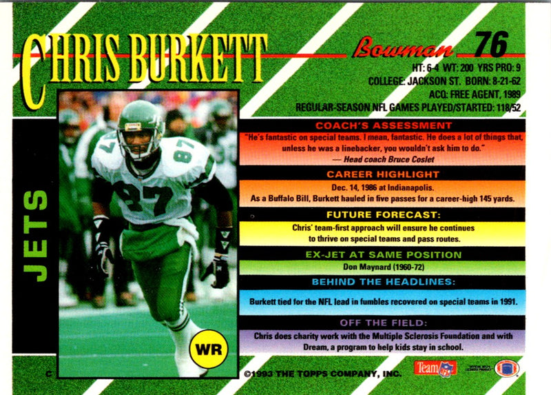 1993 Bowman Chris Burkett