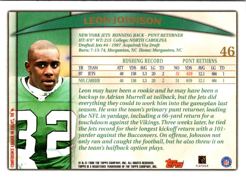 1998 Topps Leon Johnson