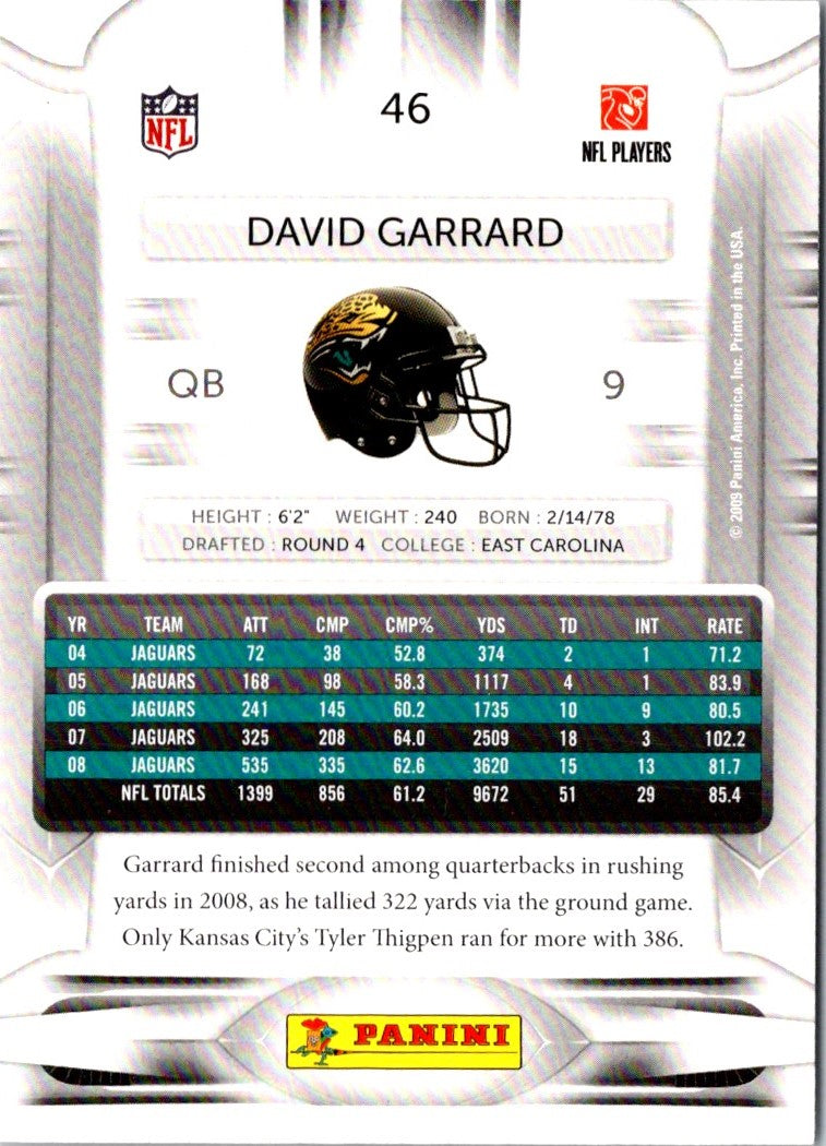 2009 Playoff Prestige David Garrard