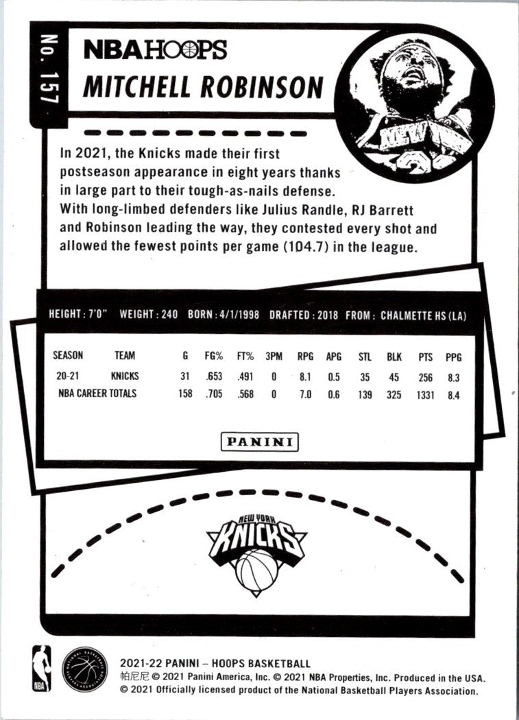 2021 Hoops Red Backs Mitchell Robinson