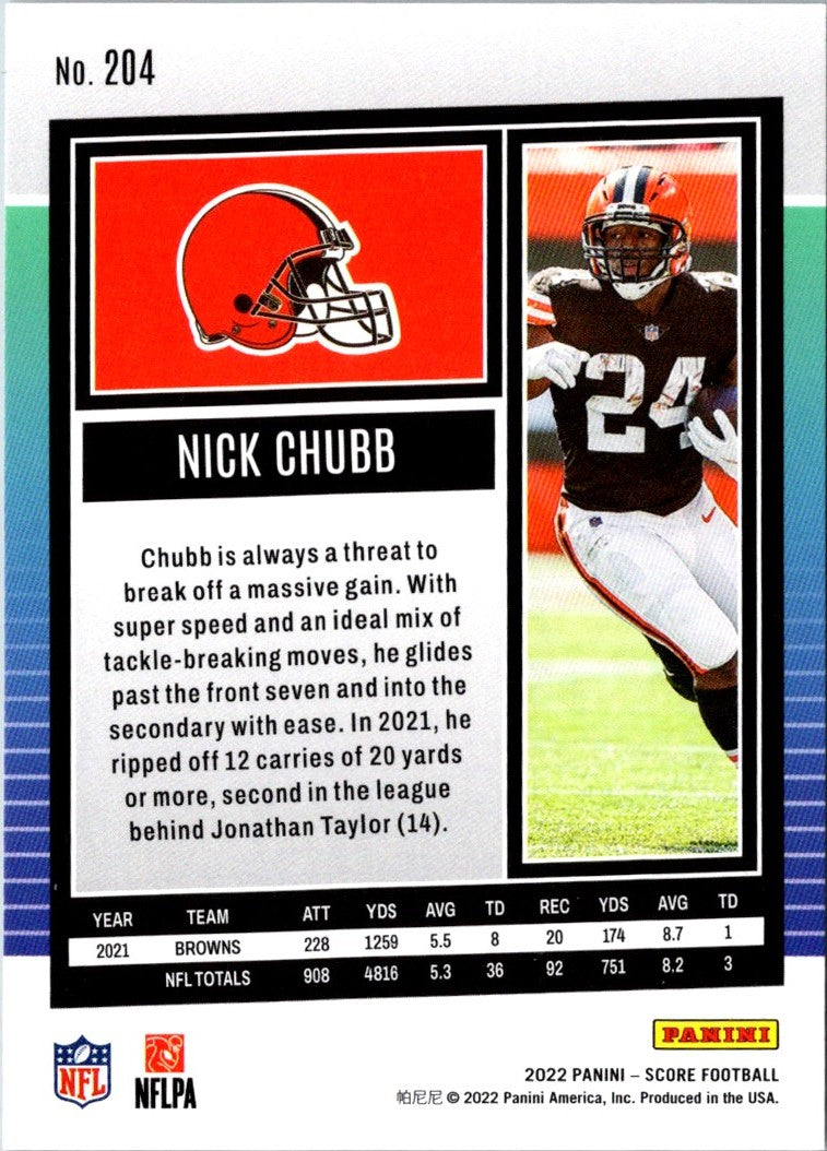 2022 Score Nick Chubb