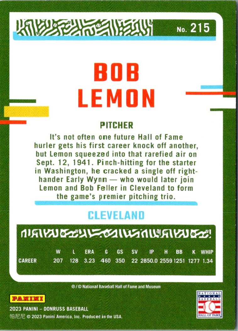 2023 Donruss Holo Blue Bob Lemon