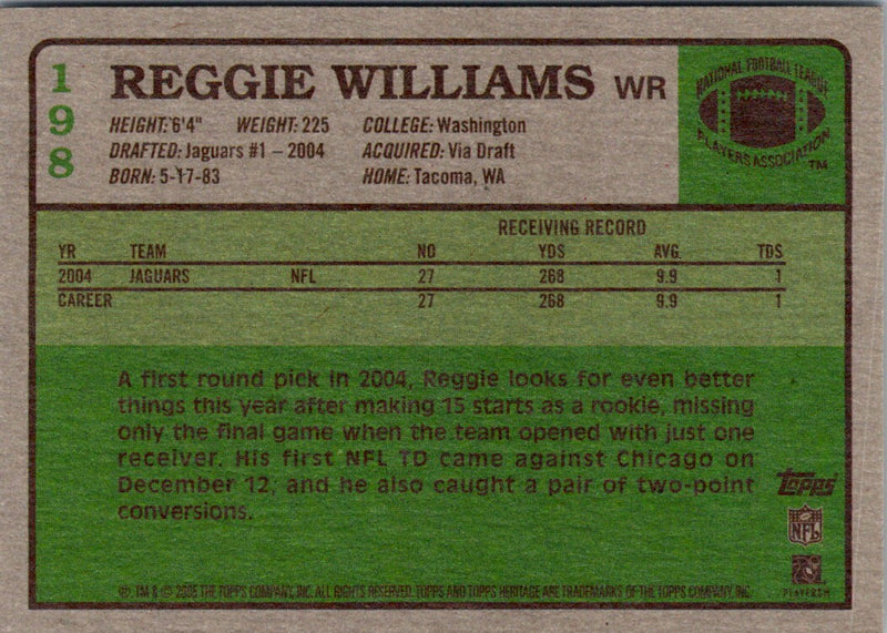 2005 Topps Heritage Reggie Williams